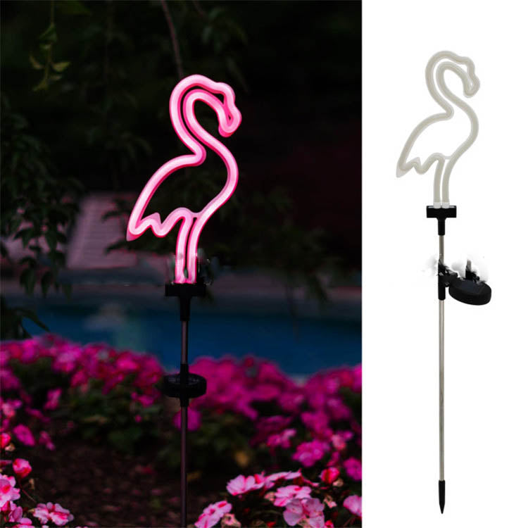 Solar Lawn Lamp Ground Lamp Flamingo Neon Lamp Outdoor Waterproof Courtyard Lamp Garden Products Garden Accessories - DALOUNE